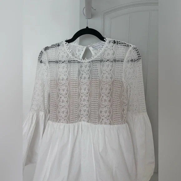 Endless Rose Bell Sleeve Mini Dress in White S - Picture 7 of 11